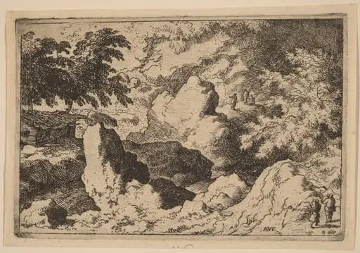 Three Men on a Rock, by Allart van Everdingen