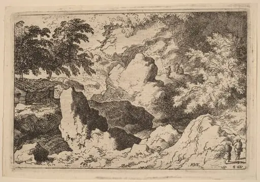 Three Men on a Rock, by Allart van Everdingen