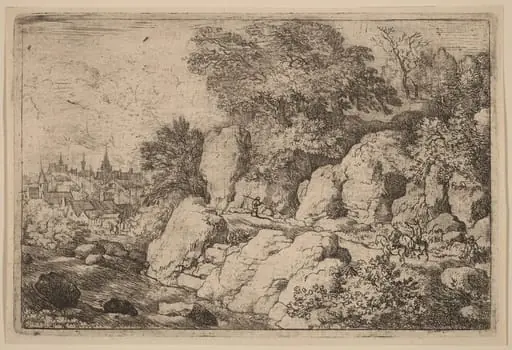 Two Horsemen on a Rocky Path, by Allart van Everdingen