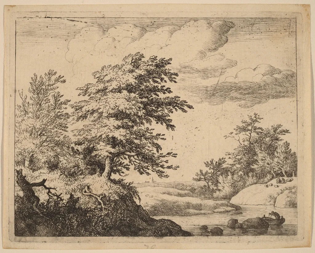 Winding River, by Allart van Everdingen, ink, 1650