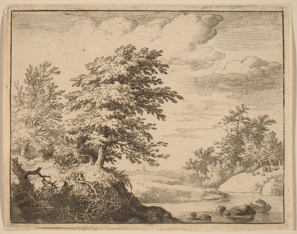 Winding River, by Allart van Everdingen, ink, 1650