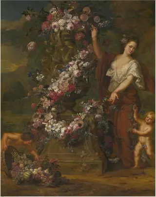 Allegorical Figure with Flowers, by Gaspar Peeter Verbruggen the Younger