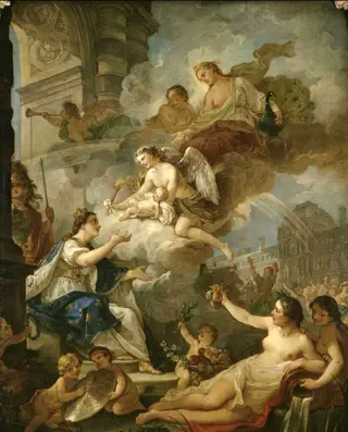 Allegory of the Birth of Marie-Zéphyrine of France, daughter of Louis of France, by Charles-Joseph Natoire