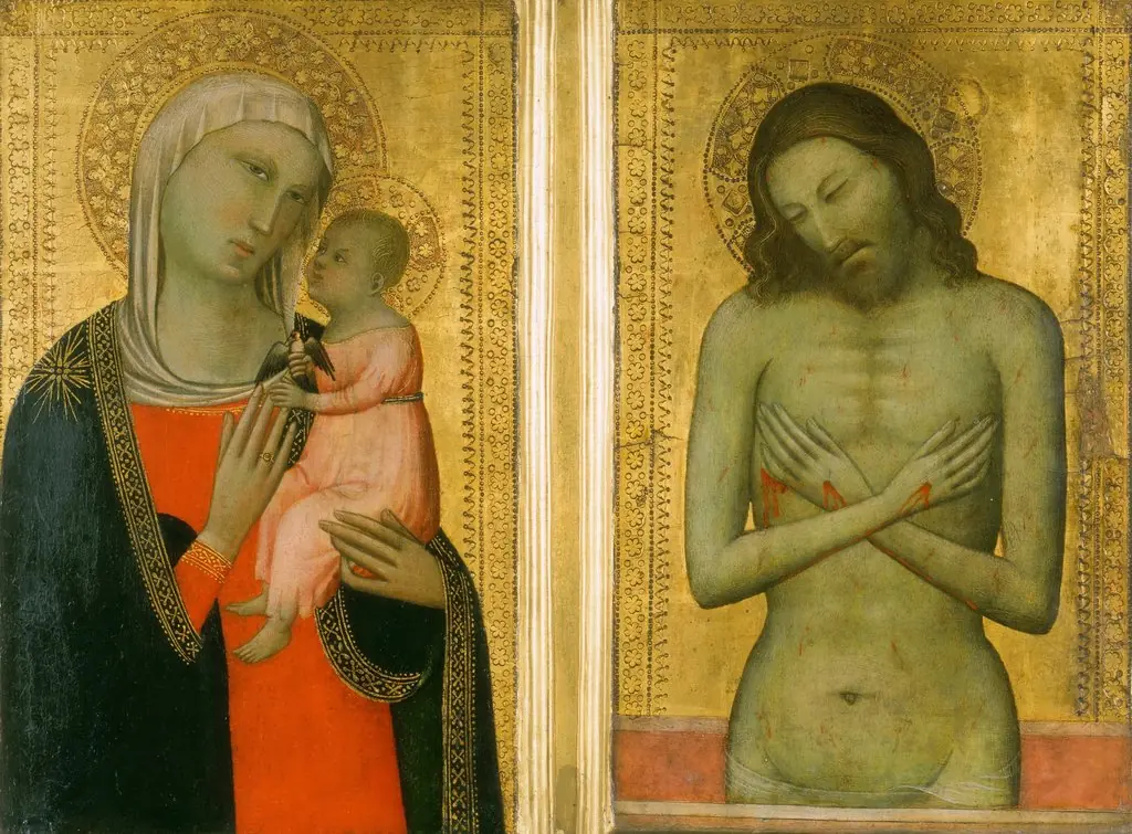 Virgin and Child; Man of Sorrows, by Allegretto Nuzi