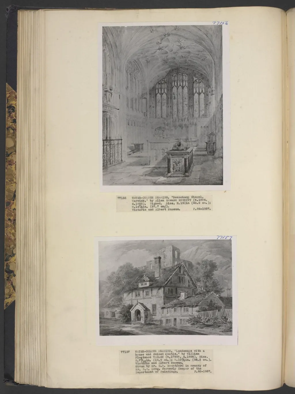 Beachamp Chapel, Warwick, by Allen Edward Everitt, watercolor, 1850
