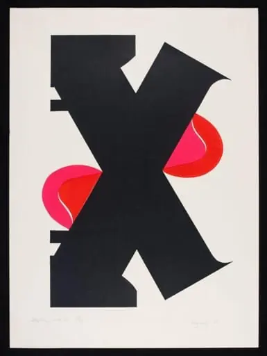 Letter Forms with Red, by Allen Sargeant