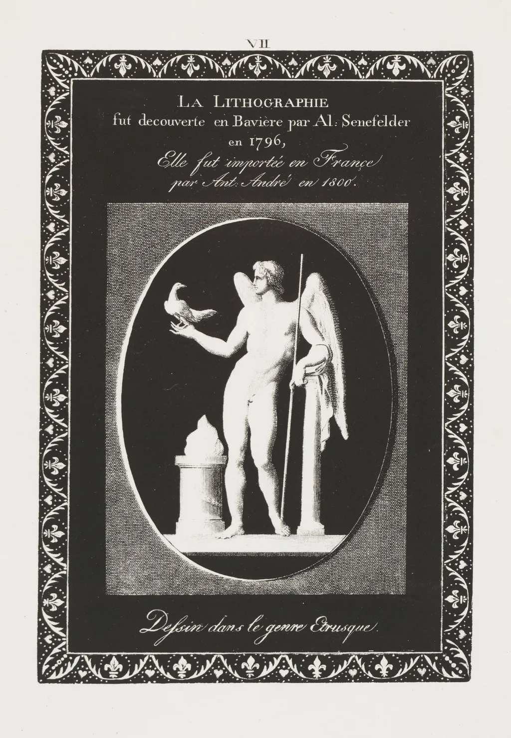 Art of the Lithograph: Dedication Sheet, Plate VII, by Alois Senefelder, 1819