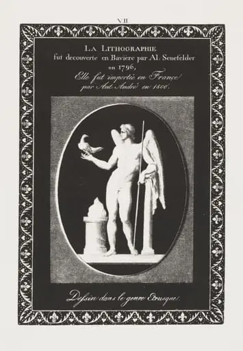 Art of the Lithograph: Dedication Sheet, Plate VII, by Alois Senefelder
