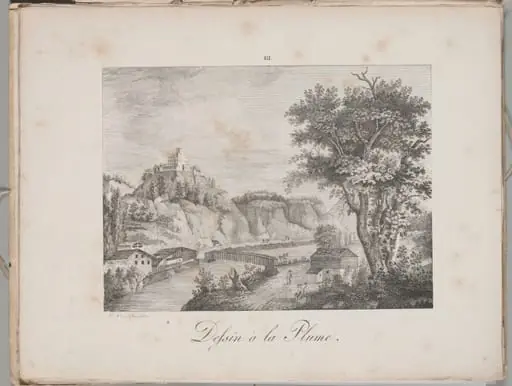 Art of the Lithograph: Landeck in Tirol, Plate III, by Alois Senefelder