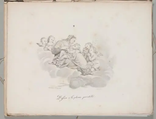 Art of the Lithograph: Madonna and Child on the Clouds, Plate II, by Alois Senefelder