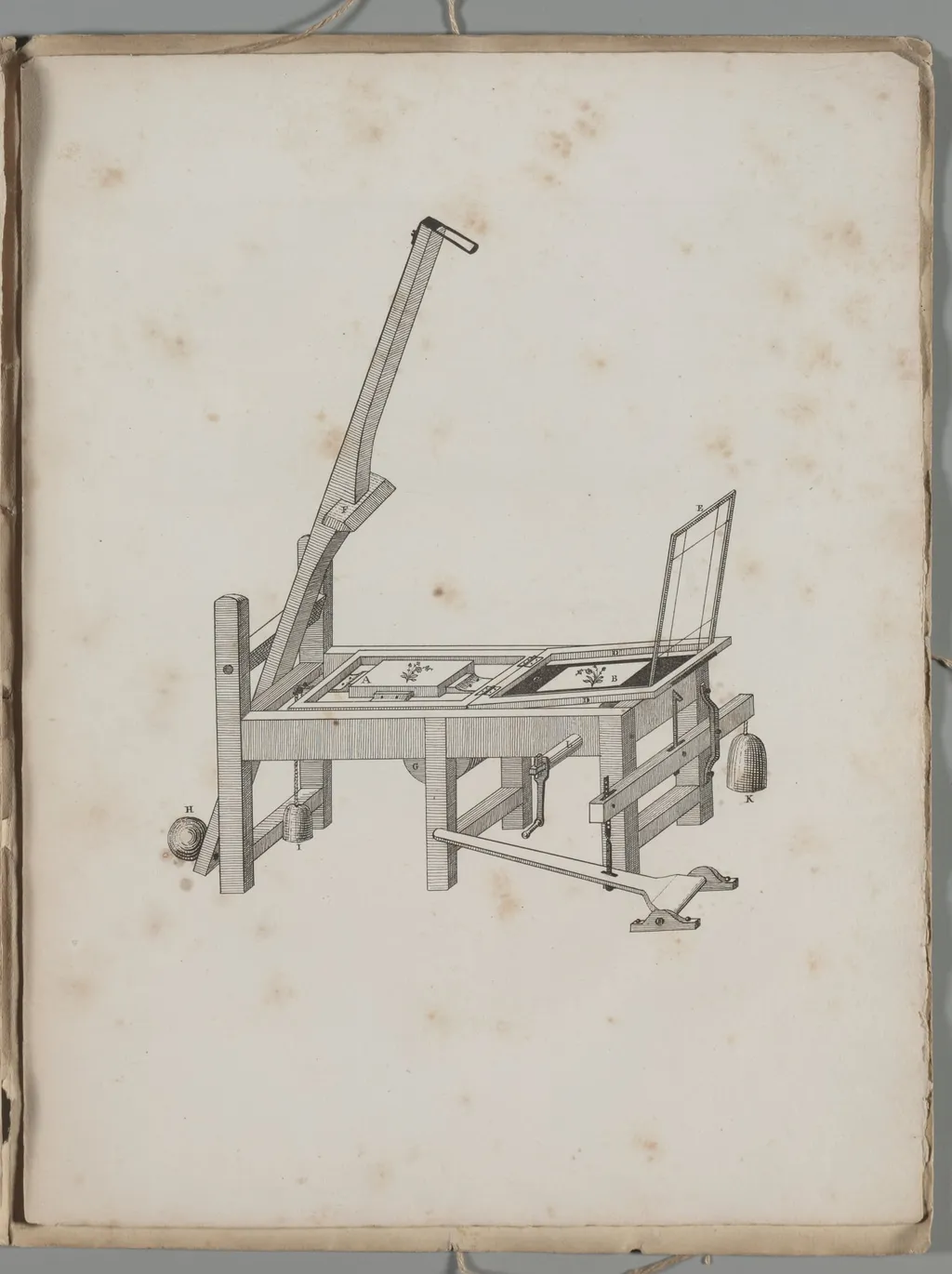Art of the Lithograph: Printing Press, by Alois Senefelder, 1819