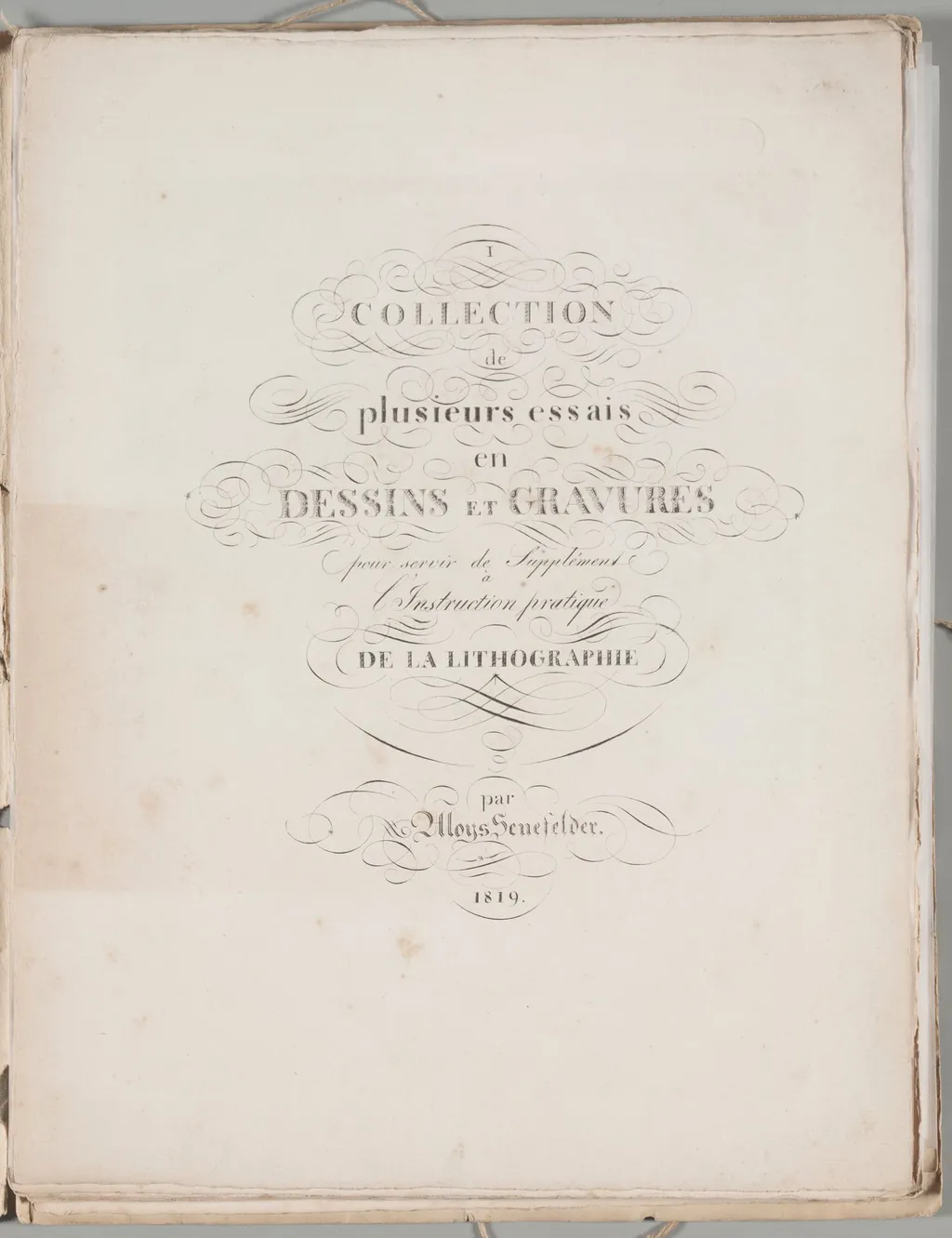 Art of the Lithograph: Title Page, Plate I, by Alois Senefelder, 1819