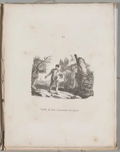 Art of the Lithograph: Transfer of a Wood Engraving, Plate VI, by Alois Senefelder