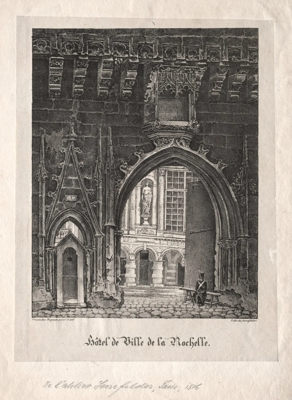 Hotel da Ville de la Rochelle, France, by Alois Senefelder, 1818