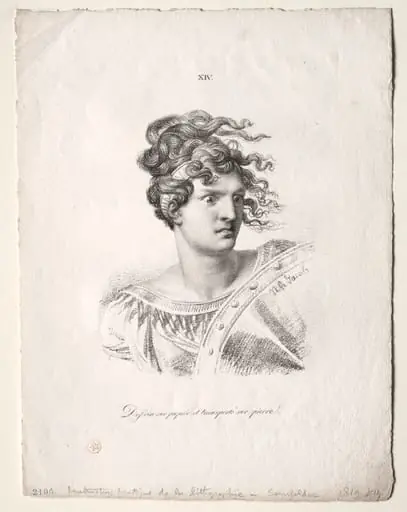 L'art de la lithographie: Head of an Amazon, by Alois Senefelder