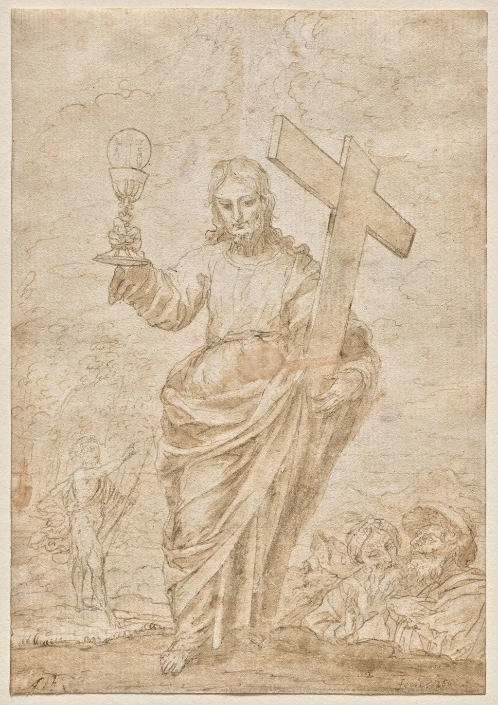 Christ Holding a Chalice and Cross (recto), by Alonso Cano, 1666