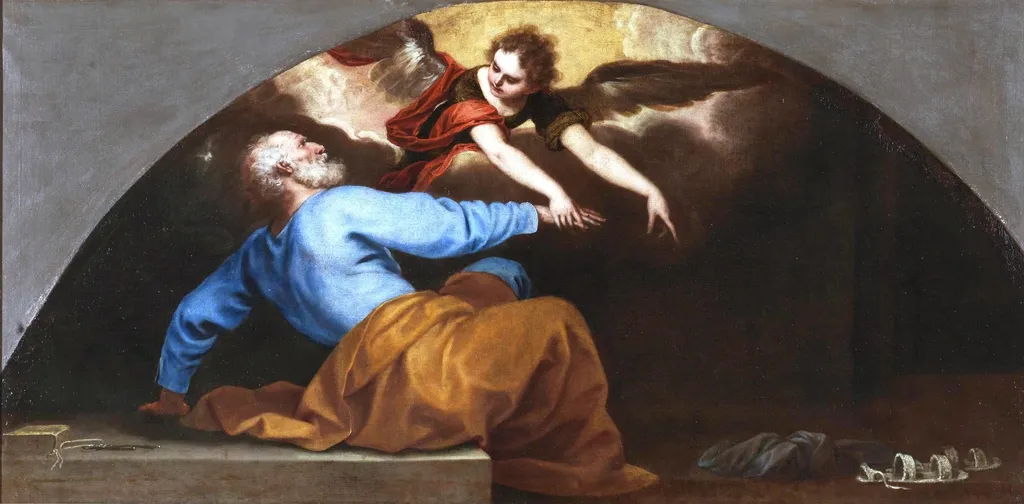 Saint Peter liberated by an Angel, by Alonso Cano, oil, 1652