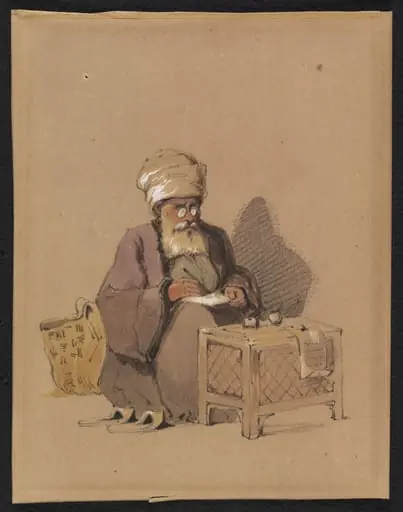 An Old Turkish Scribe, by Aloysius Rosarius Amadeus Raymondus Andreas Preziosi