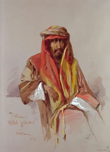Portrait of Trehem[?]Walid 'Abdullah, an Arab from Iraq, by Aloysius Rosarius Amadeus Raymondus Andreas Preziosi