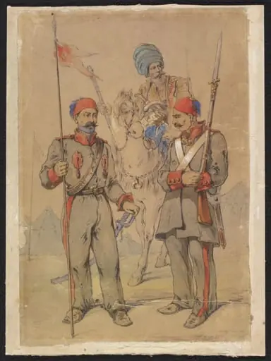 Turkish Soldiers in Summer uniform, by Aloysius Rosarius Amadeus Raymondus Andreas Preziosi