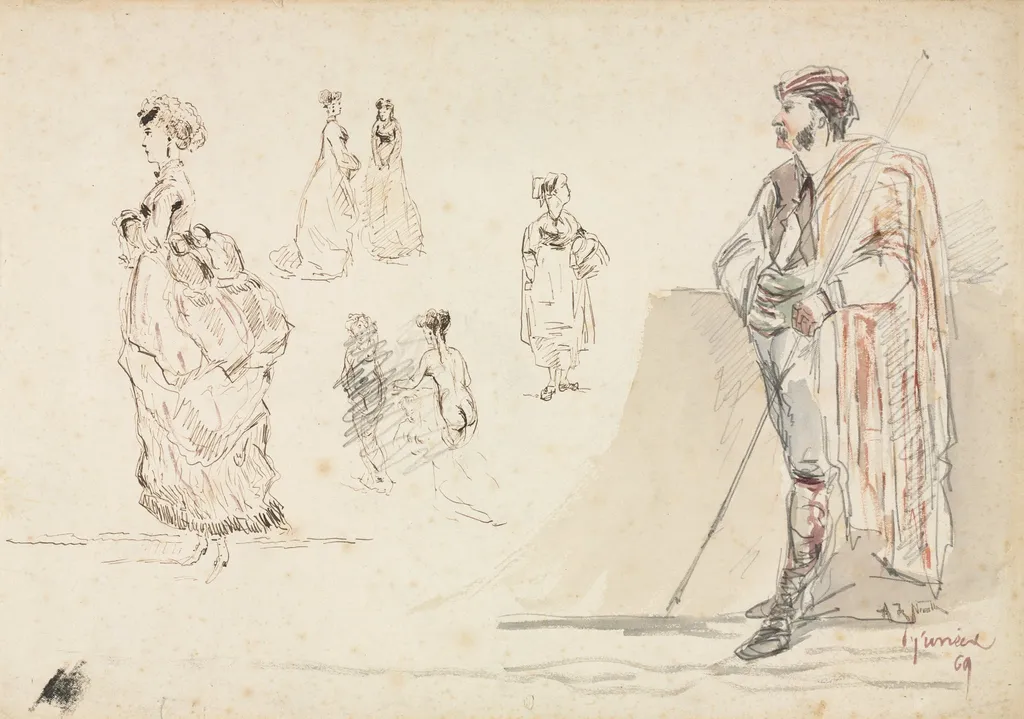 Sketches of Figures, by Alphonse de Neuville, 1869