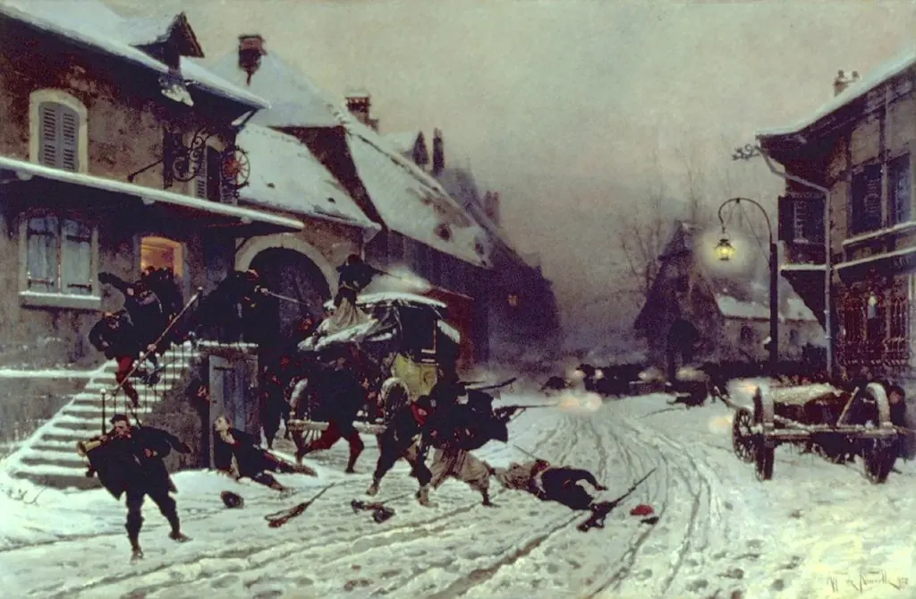 The Attack at Dawn, by Alphonse de Neuville