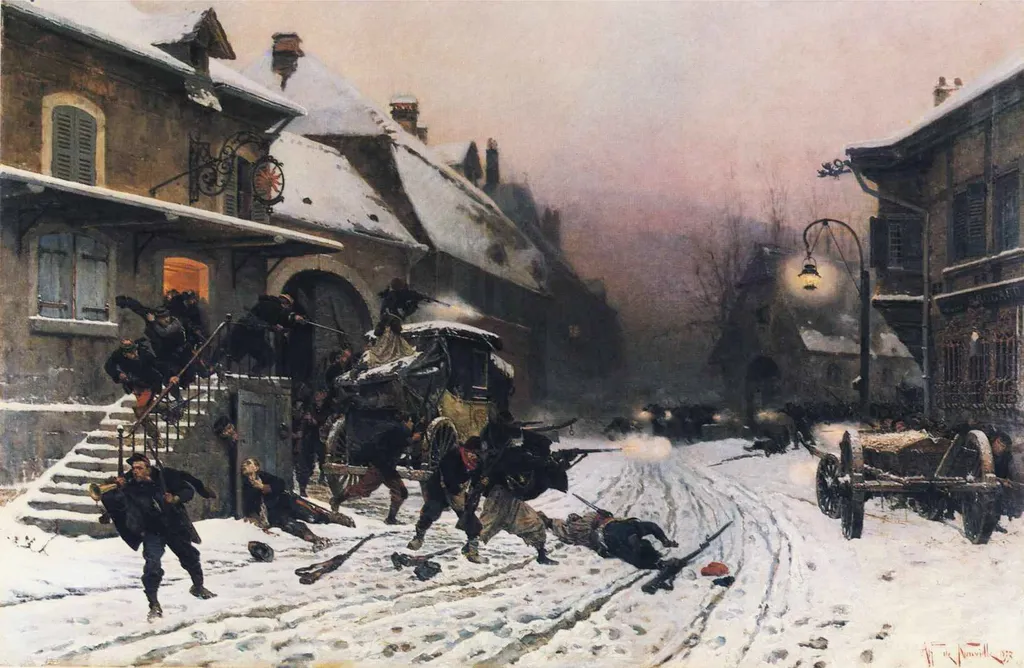 The Attack at Dawn, by Alphonse de Neuville, oil