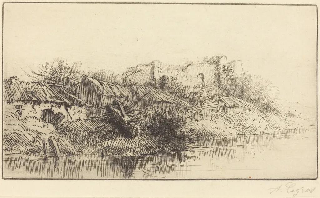 Abandoned Village, by Alphonse Legros, ink, 1874