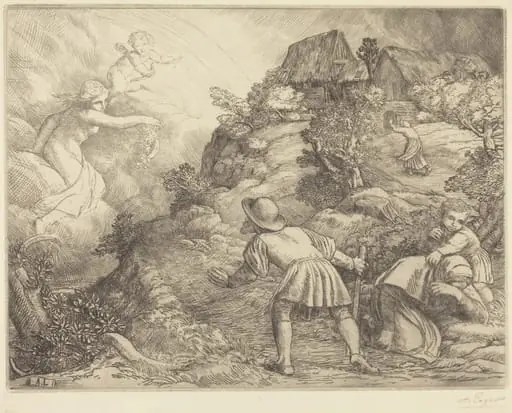 Allegory of the Peasant and Fortune (Le paysan et la fortune: Sujet allegorique, by Alphonse Legros