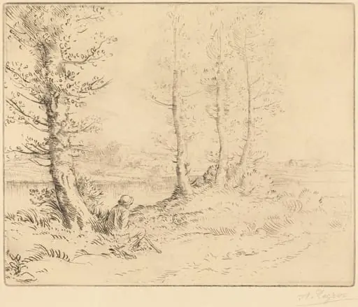 Along the River (Le long de la rive), by Alphonse Legros