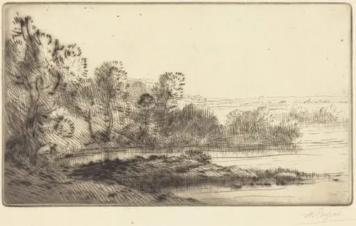 Along the Terne (Sur la terne), by Alphonse Legros