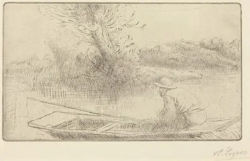 Along the Thames (Sur la Tamise), by Alphonse Legros