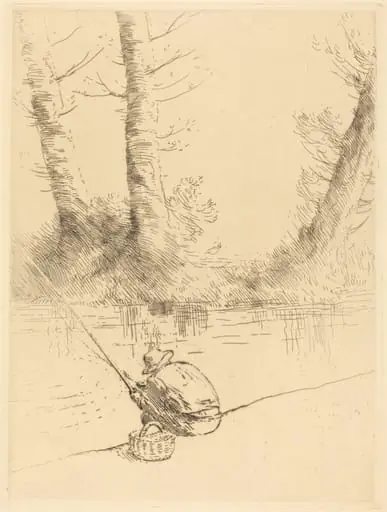 Angler (Le pecheur a la ligne), by Alphonse Legros