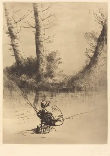 Angler (Le pecheur a la ligne), by Alphonse Legros