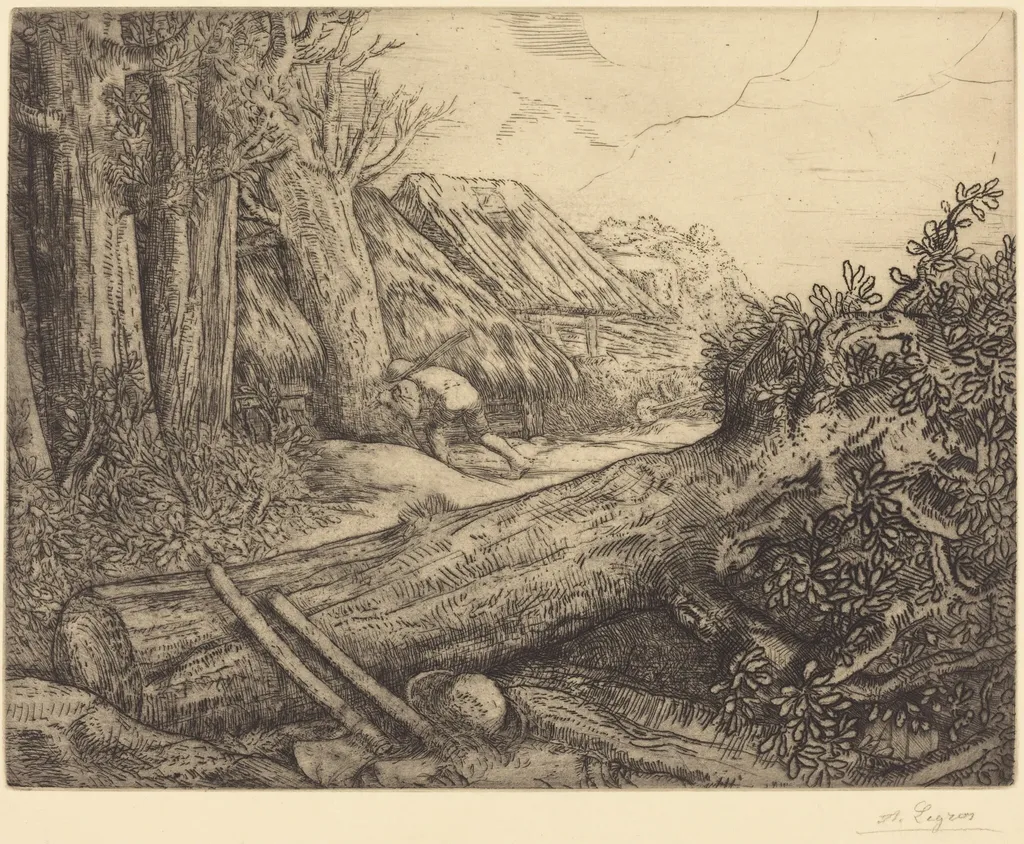 At the Home of the Woodcutters (Chez les bocherons), by Alphonse Legros, ink, 1874