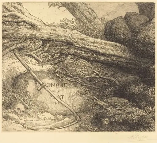 Avalanche: Frontispiece for Triumph of Death (L'avalanche: Frontispice du Triomphe dela mort, by Alphonse Legros