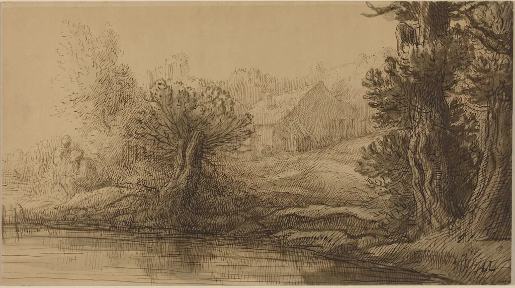 Bank of a River, by Alphonse Legros, ink, 1874