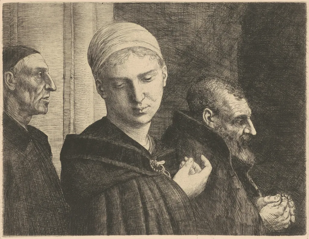 Baptism, by Alphonse Legros, ink, 1870