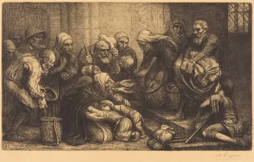 Beggars of Brussels (Les mendiants de Bruges), by Alphonse Legros