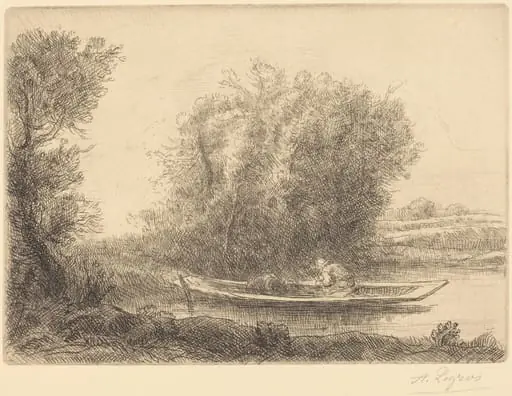 Bend in the River (Un coin de riviere), by Alphonse Legros