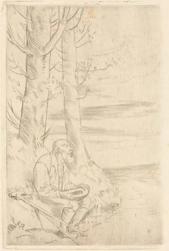 Blind Beggar (Le mendiant aveugle), by Alphonse Legros