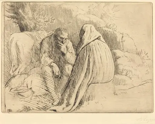 Bohemien Encampment (Campement de bohemiens), by Alphonse Legros