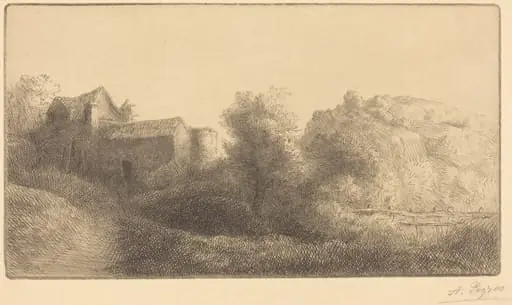 Bridge at the Mill (Le pont du moulin), by Alphonse Legros