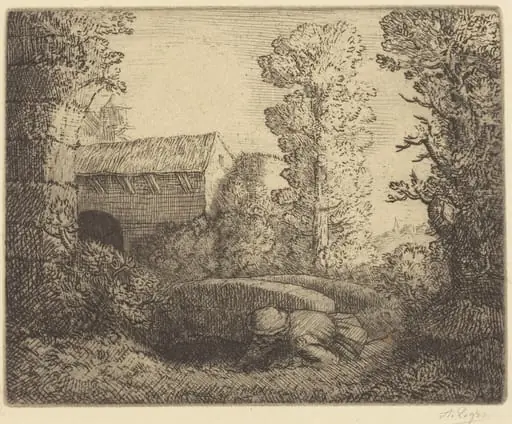 Bridge at the Mill (Le pont du moulin), by Alphonse Legros