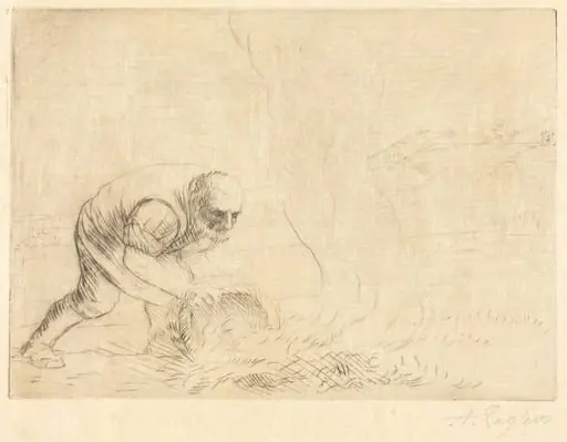Burning Grass (Le bruleur d'herbes), by Alphonse Legros