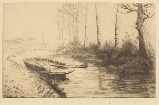 Canal Seen by Morning Light (Le canal: Effet du matin), by Alphonse Legros