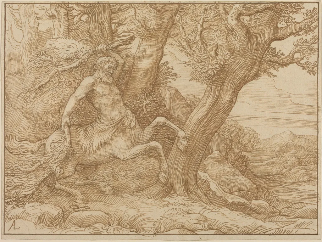 Centaur with Branches, by Alphonse Legros, ink, 1874