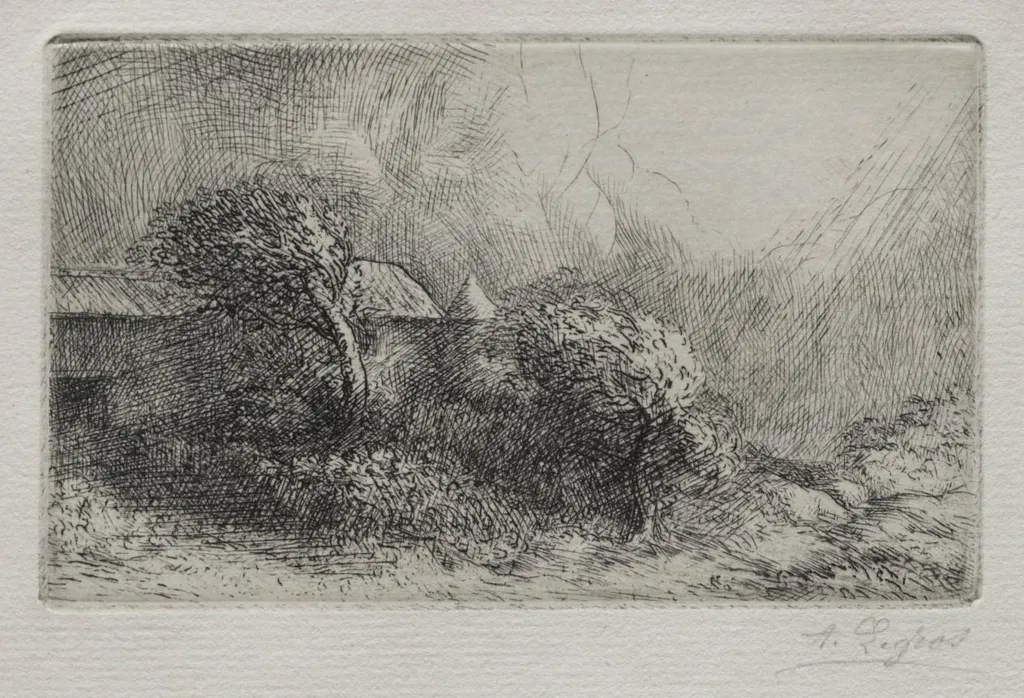 Chailli: End of a Storm (Effet d'orage), by Alphonse Legros, 1884