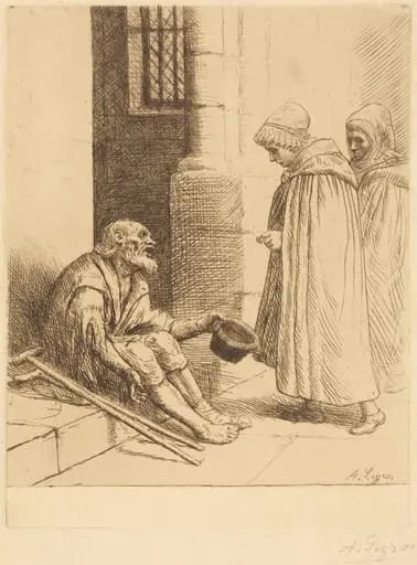 Charity (La charite), by Alphonse Legros