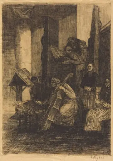 Choir in a Spanish Church (La choeur d'une eglise espagnole), by Alphonse Legros